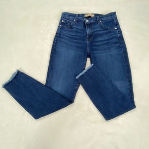 7 For All Mankind Womans 29 Luxe Vintage Raw Hem Ankle Skinny Stretch Jeans